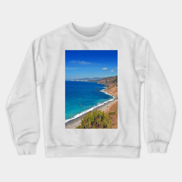 Alberquillas Beach Costa Del Sol Spain Crewneck Sweatshirt by AndyEvansPhotos